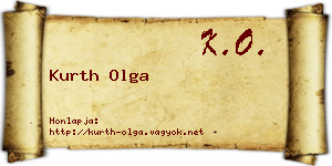 Kurth Olga névjegykártya